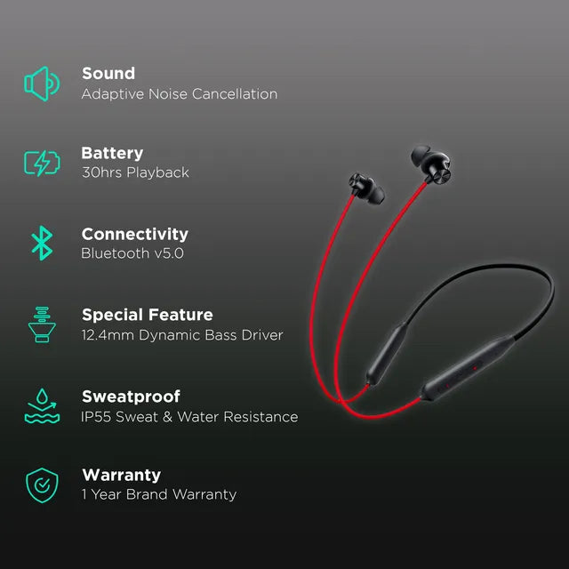 OnePlus Bullets Wireless Z2 5481136578 Neckband with AI Noise Cancellation